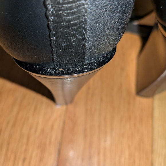 NEW JIMMY CHOO MADYN 130 SHEARLING TRIMMED LACE UP LEATHER ANKLE BOOTS - Picture 9 of 12